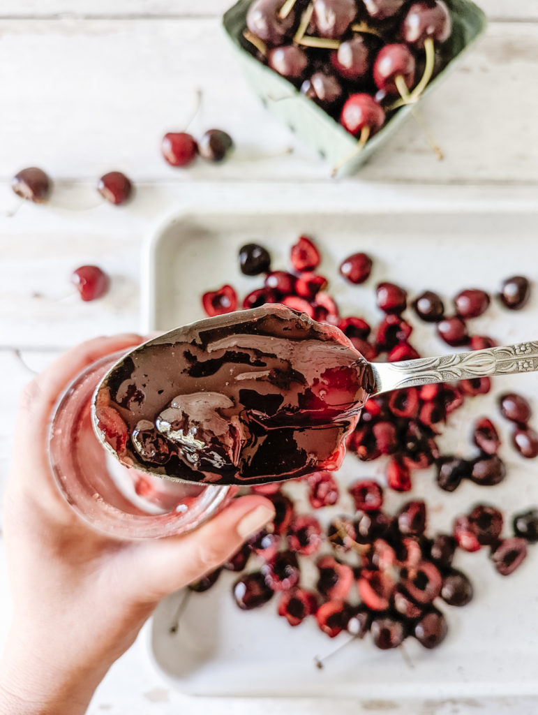 Roasted Cherries with Sangria Wine Jelly